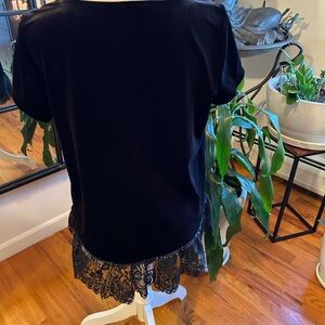 Adrianna Papell Black Velvet Top
